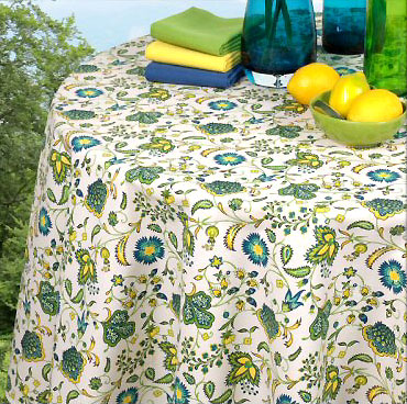 French coated tablecloth (Ajanta. emeraude)